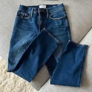 Frame slightly distressed straight jeans size 25